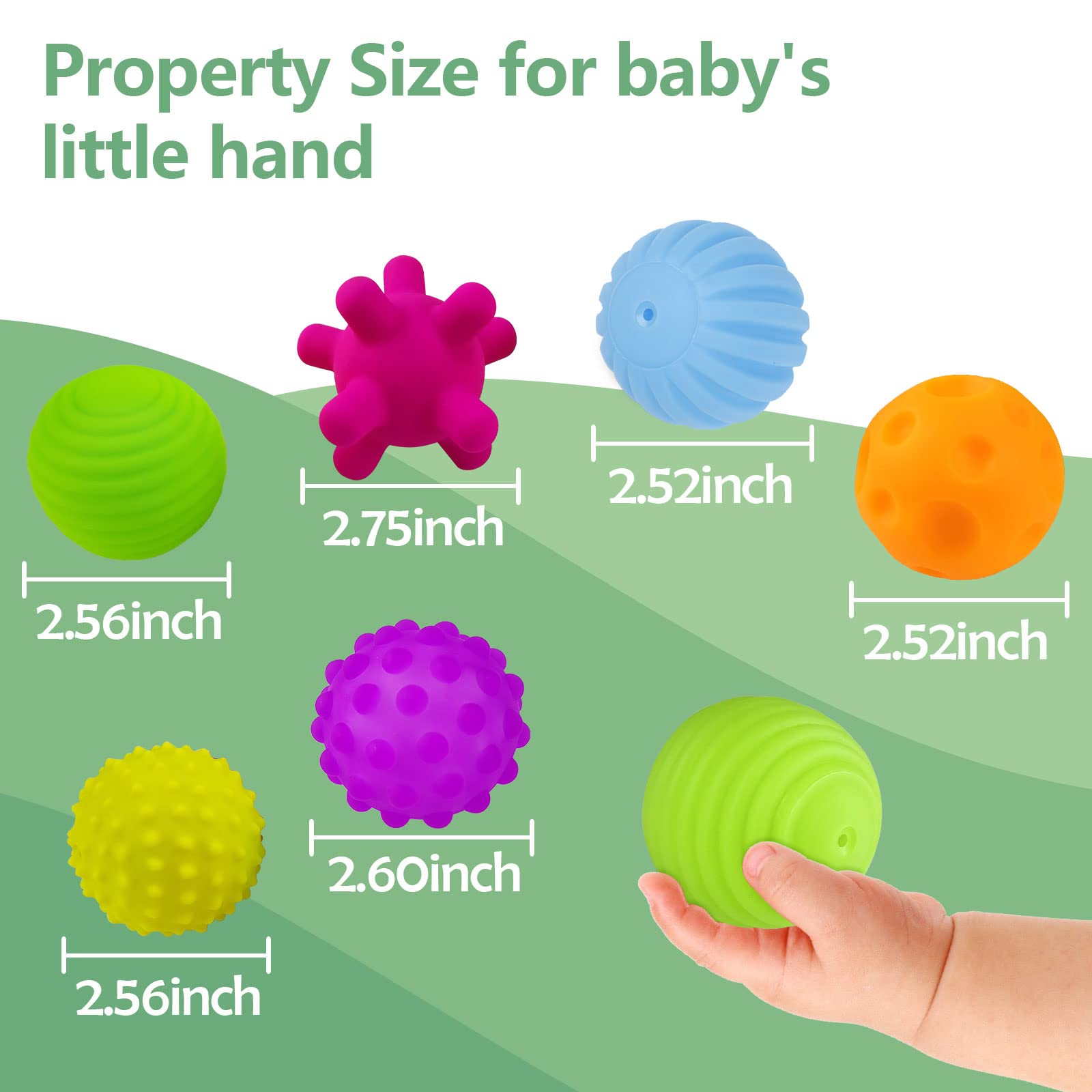 Foto 7 pulgar | Venta Internacional - Bolas Sensoriales Rohsce Para Bebés De 6 A 12 Meses Con Texturas (paquete De 6)