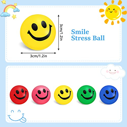 Foto 3 pulgar | Espuma Facial Stress Ball Zhanmai Smile 100 Piezas (3 Cm) Para Niños - Venta Internacional.