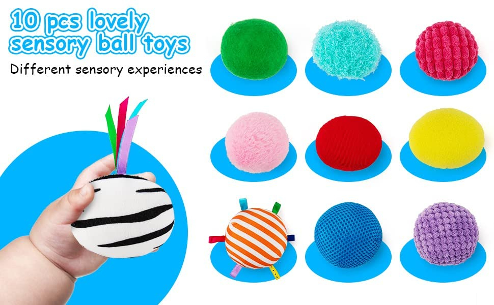 Foto 6 pulgar | Juego De Juguetes Para Bebés Con Textura Sensorial, 10 Piezas, Montessori, 6 A 12 Meses - Venta Internacional.