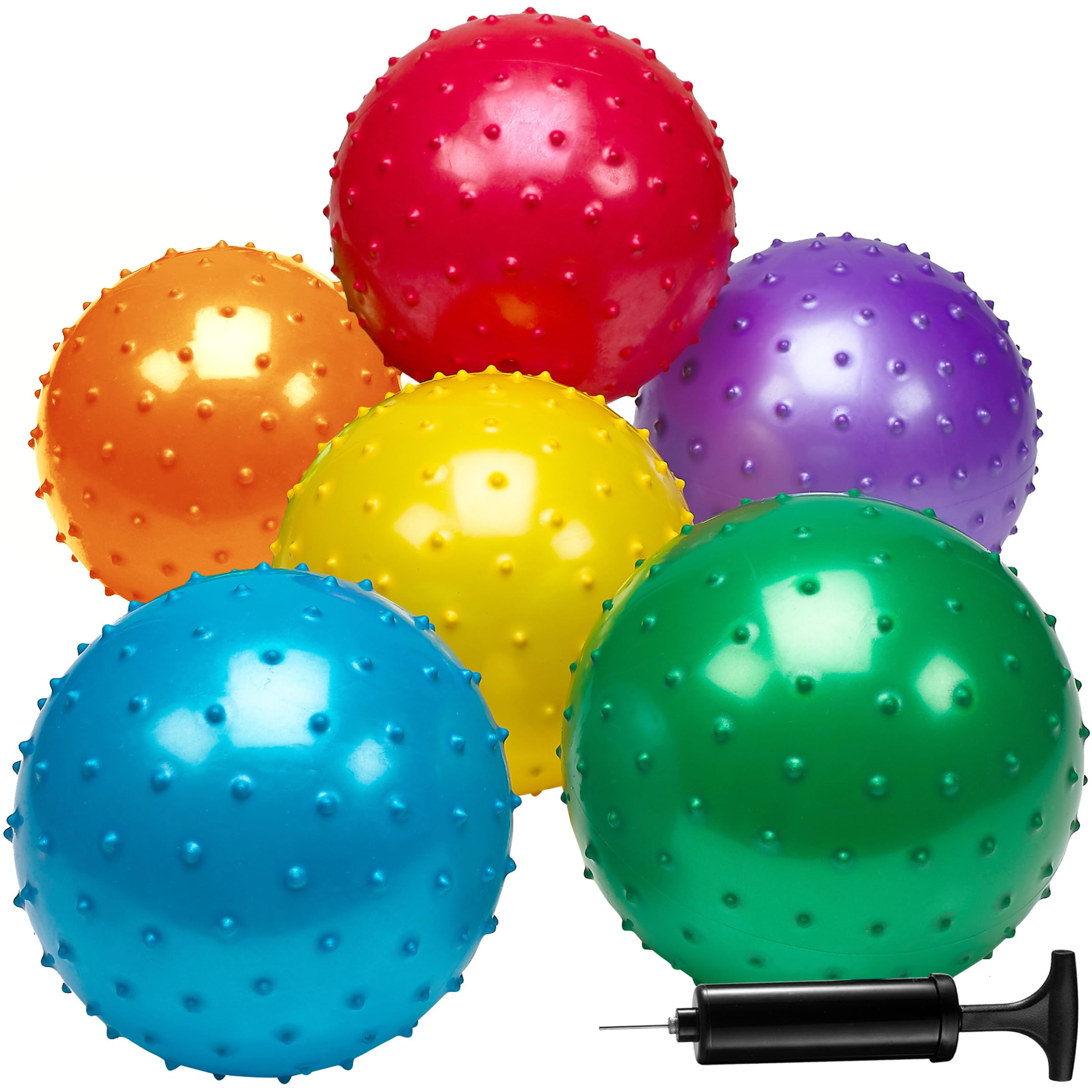 Sensory Balls Bedwina Knobby De 7 Pulgadas Con Bomba Para Niños (paquete De 6) - Venta Internacional.