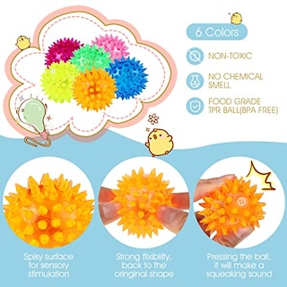 Foto 4 | Pelota De Goma Sensory Toy Charniol Light Up Spike, Paquete De 60 - Venta Internacional.