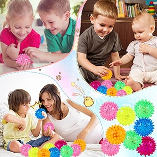 Foto 5 | Pelota De Goma Sensory Toy Charniol Light Up Spike, Paquete De 60 - Venta Internacional.
