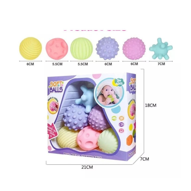 Foto 6 pulgar | Juego De Bolas De Estimulación Sensorial Para Bebés De 2 A 4 Años Con 6 Bolas - Venta Internacional.