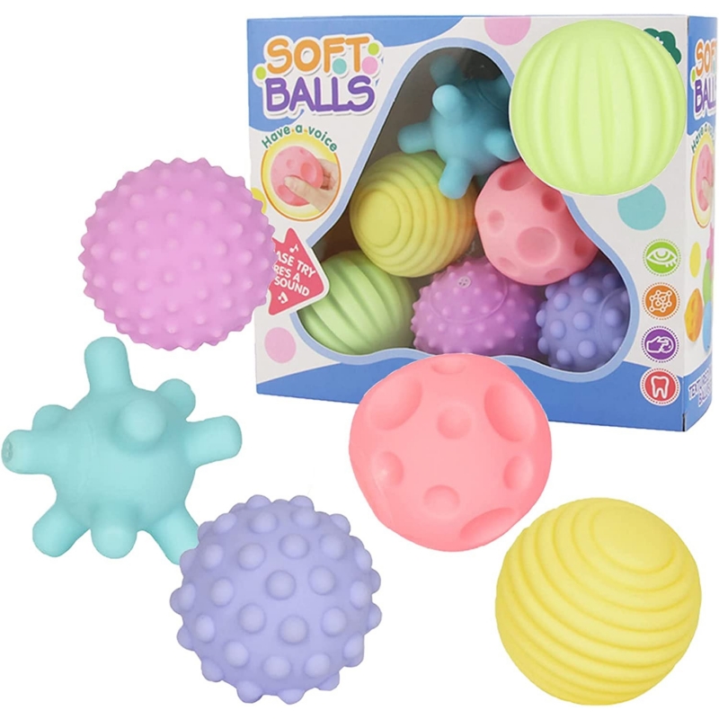 Foto 2 pulgar | Set De Bolas Sensoriales Para Aprender A Bebés De 2 A 4 Años Con 6 Bolas - Venta Internacional.