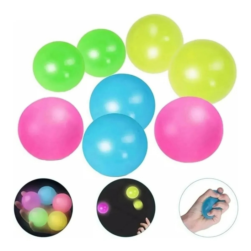 Juego De 12 Juguetes Sticky Fluorescent Balls Para Niños - Venta Internacional.