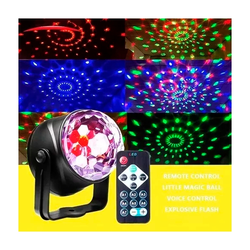 Foto 4 pulgar | Bola de Discoteca Rítmica Led RGB Giratoria para Fiestas - Venta Internacional