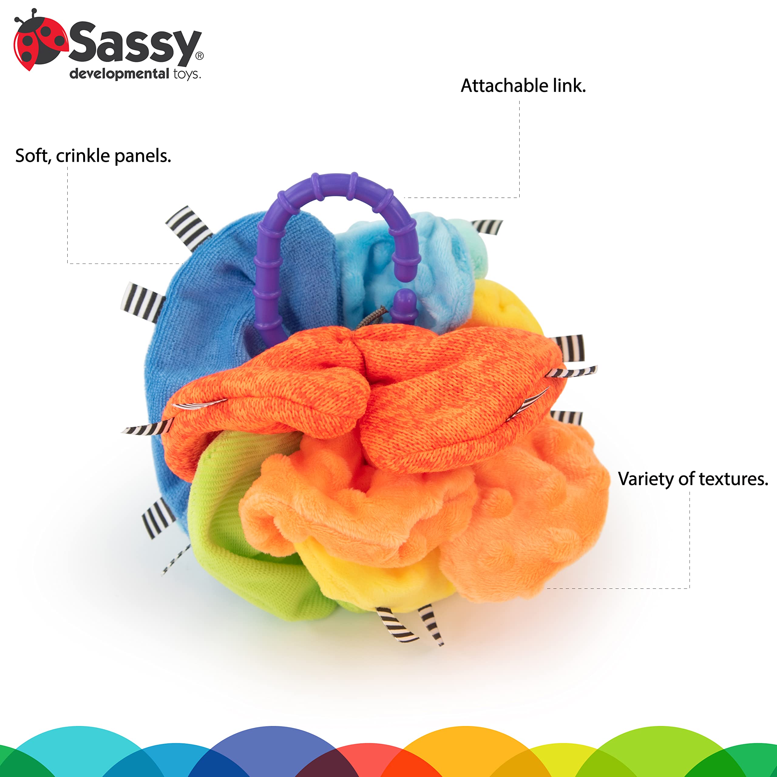 Foto 4 pulgar | Sensory Toy Sassy Crinkle Ball Para Bebés De Más De 3 Meses - Venta Internacional.