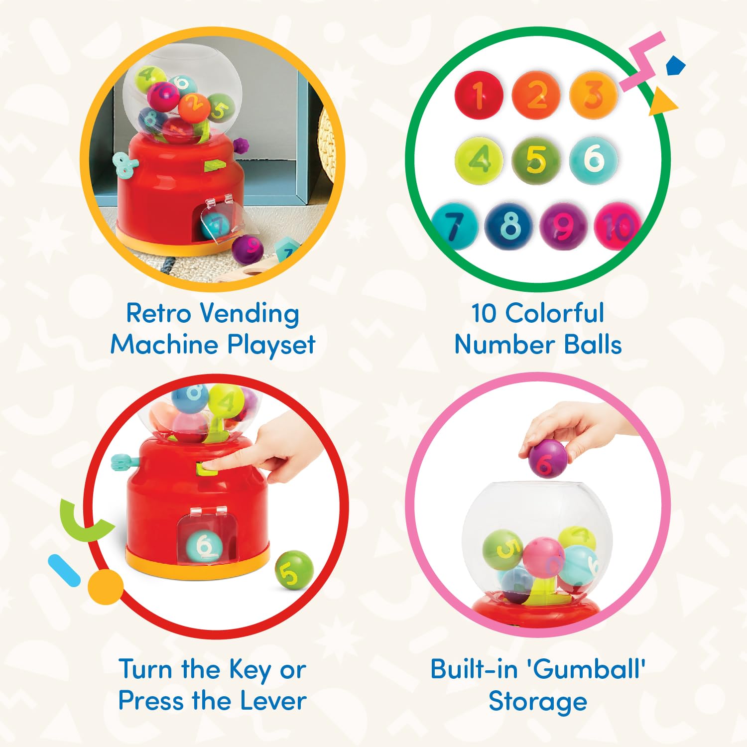 Foto 4 pulgar | Dispensador De Burbujas Toy Battat Mini Máquina Expendedora Para Niños De 1 Año O Más - Venta Internacional.