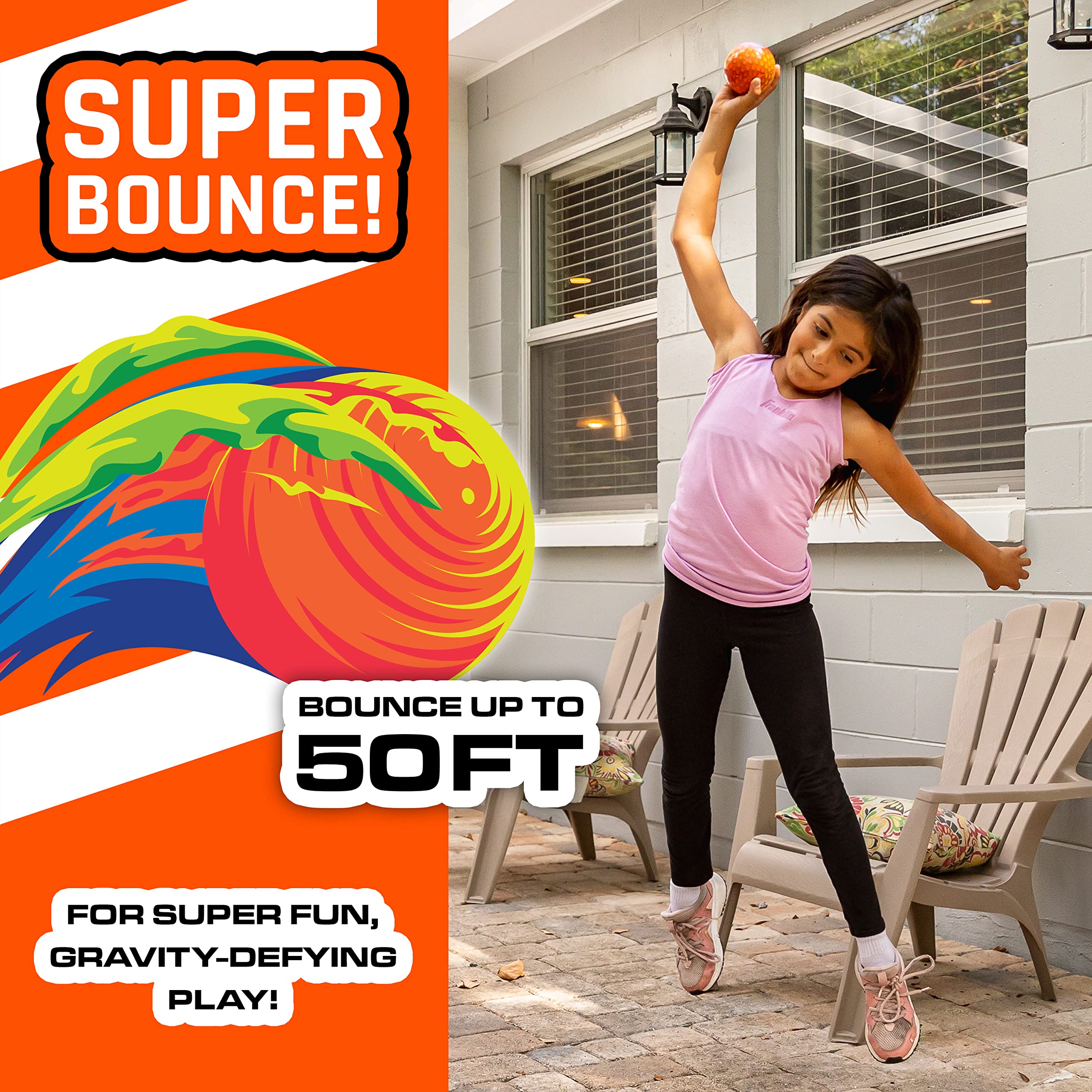 Foto 3 pulgar | Super High Bounce Ball Nerf  2 Pelotas Incluidas Para Interiores Y Exteriores - Venta Internacional.