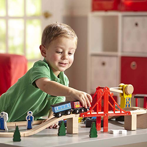 Foto 2 | Juego De Trenes De Madera Melissa&doug, 130 Piezas - Venta Internacional.