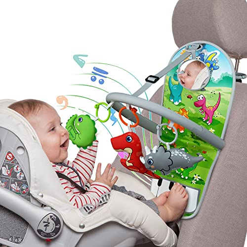 Piano A Pedales Unih De Car Seat Toys Con Música, Espejo, De 6 A 12 Meses - Venta Internacional.