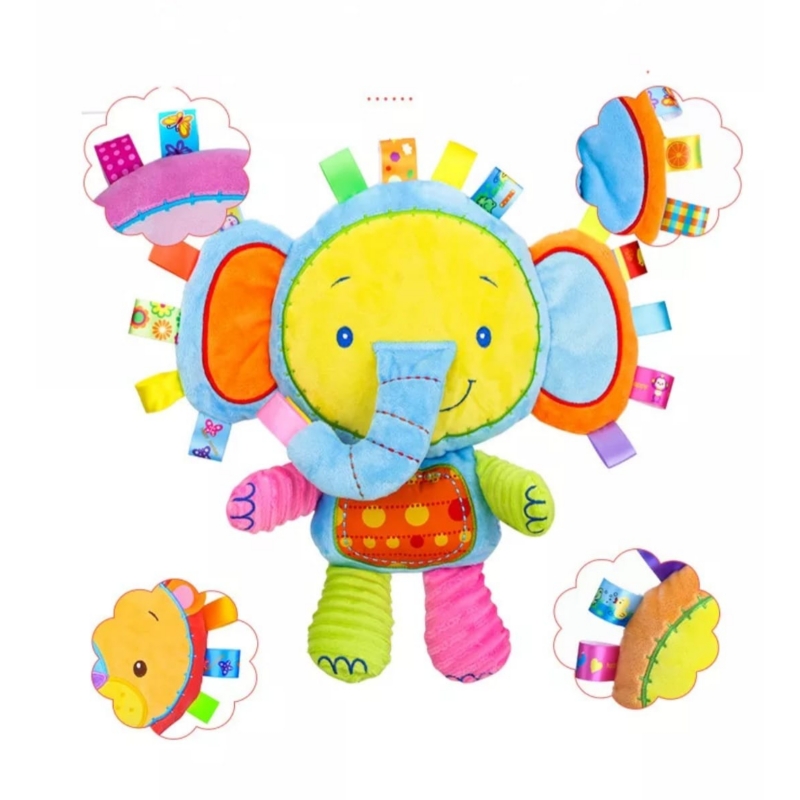 Elefante De Peluche Sensory Attachment Para Bebé, Multitextura - Venta Internacional.