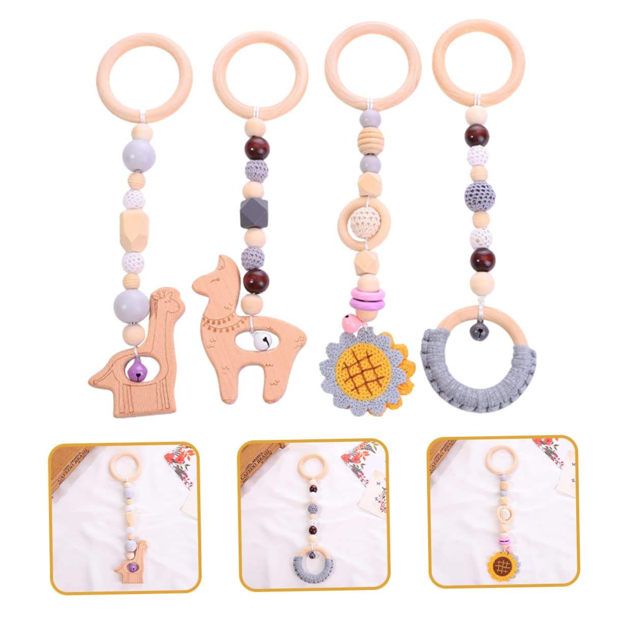 Foto 4 pulgar | Sonajero Colgante Toyandona Leaf Juguete Infantil 4 Unidades - Venta Internacional