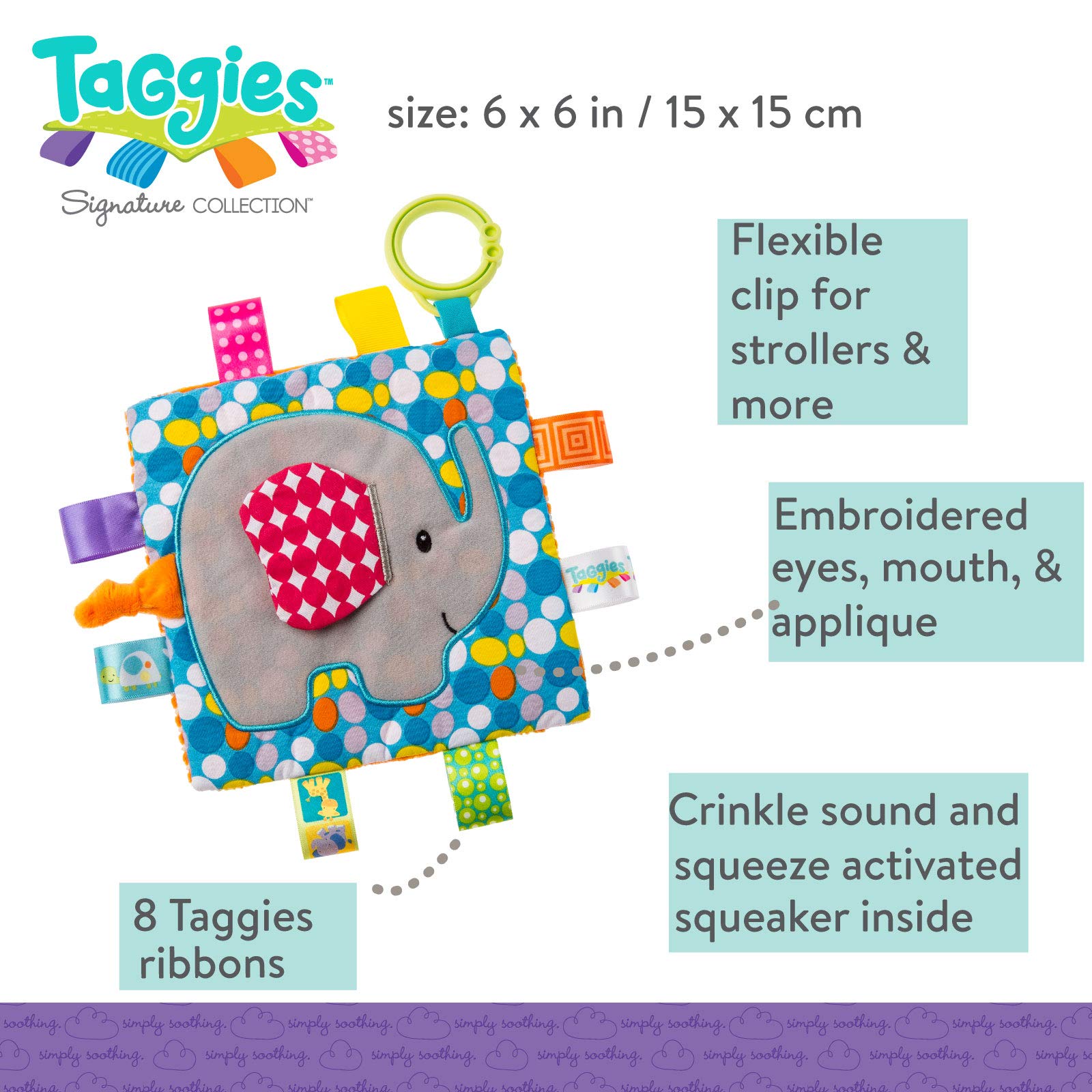 Foto 5 pulgar | Toy Taggies Crinkle Me Elephant Mary Meyer - Venta Internacional.