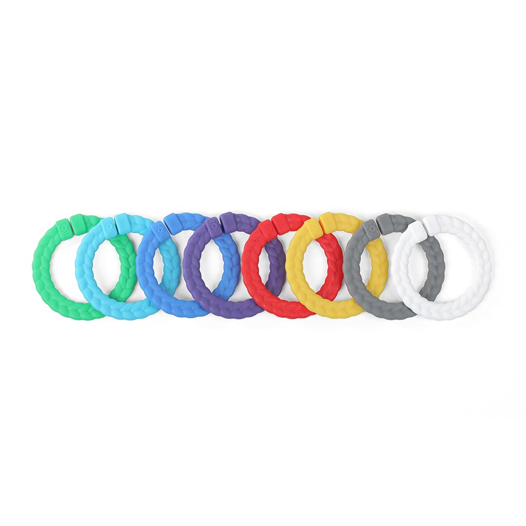 Set De 8 Anillos De Unión Itzy Ritzy, Trenzados De Colores Arcoíris - Venta Internacional.