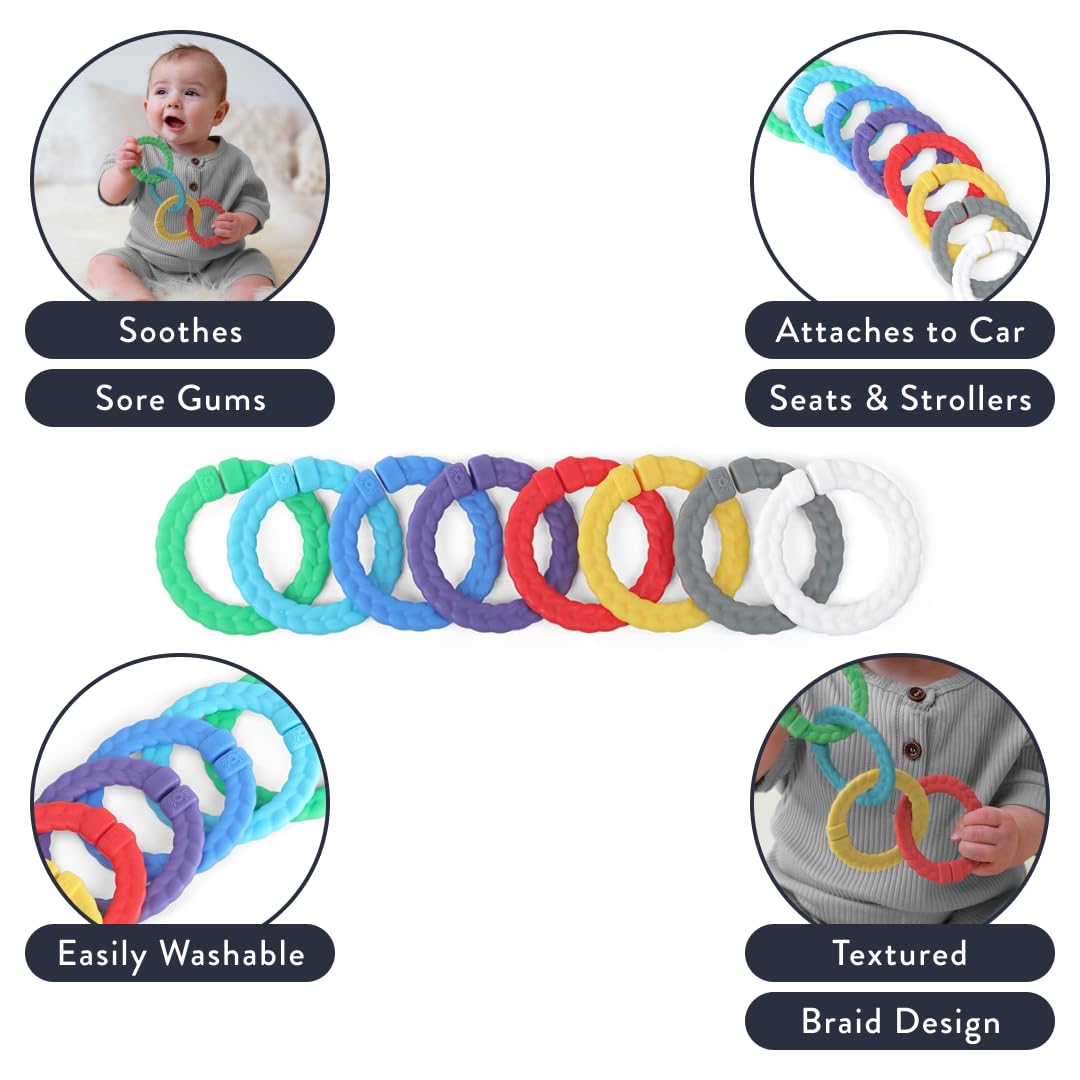 Foto 3 | Set De 8 Anillos De Unión Itzy Ritzy, Trenzados De Colores Arcoíris - Venta Internacional.