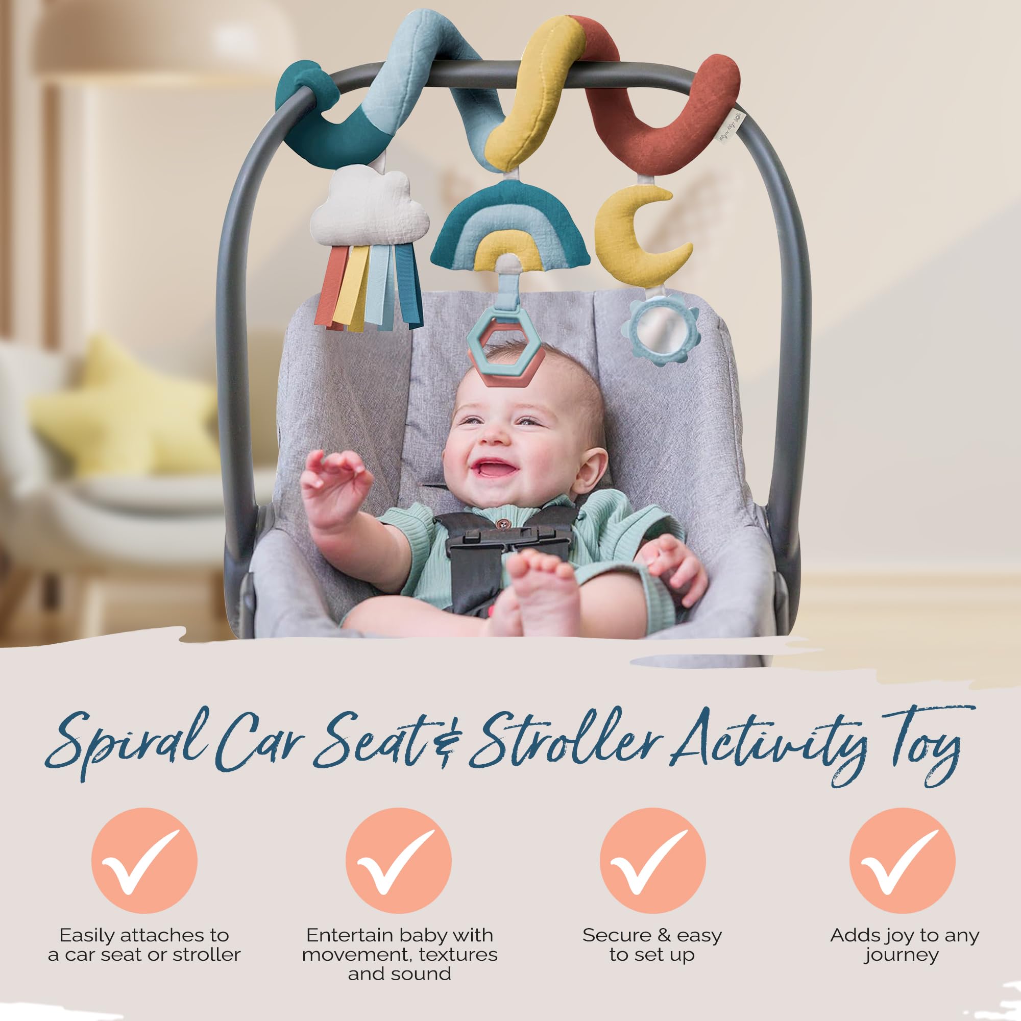 Foto 4 pulgar | Asiento De Coche Y Cochecito En Espiral Itzy Ritzy De Activity Toy Rainbow - Venta Internacional.