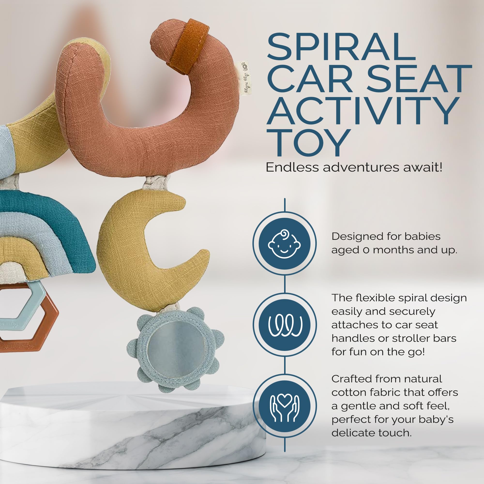Foto 5 pulgar | Asiento De Coche Y Cochecito En Espiral Itzy Ritzy De Activity Toy Rainbow - Venta Internacional.