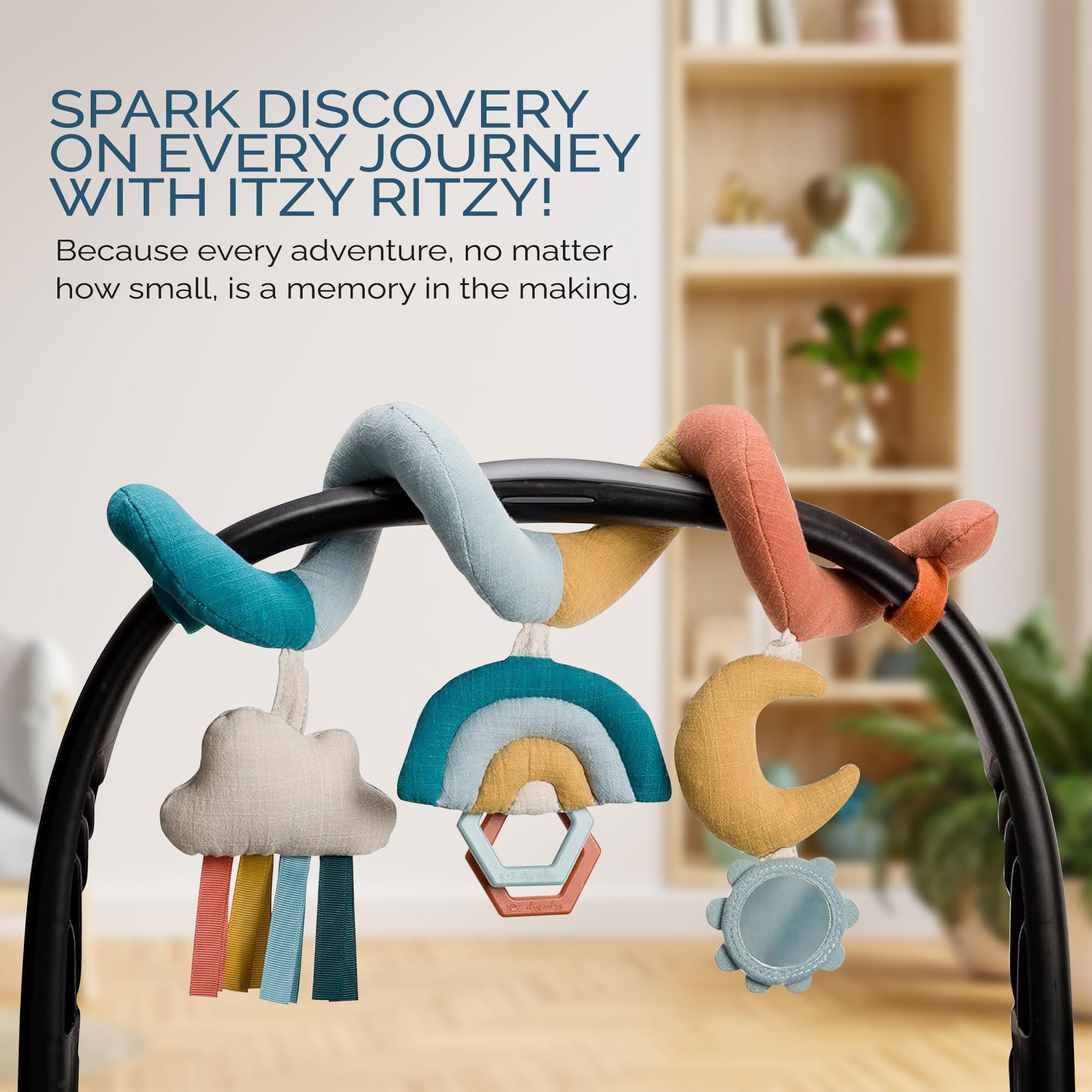 Foto 7 pulgar | Asiento De Coche Y Cochecito En Espiral Itzy Ritzy De Activity Toy Rainbow - Venta Internacional.