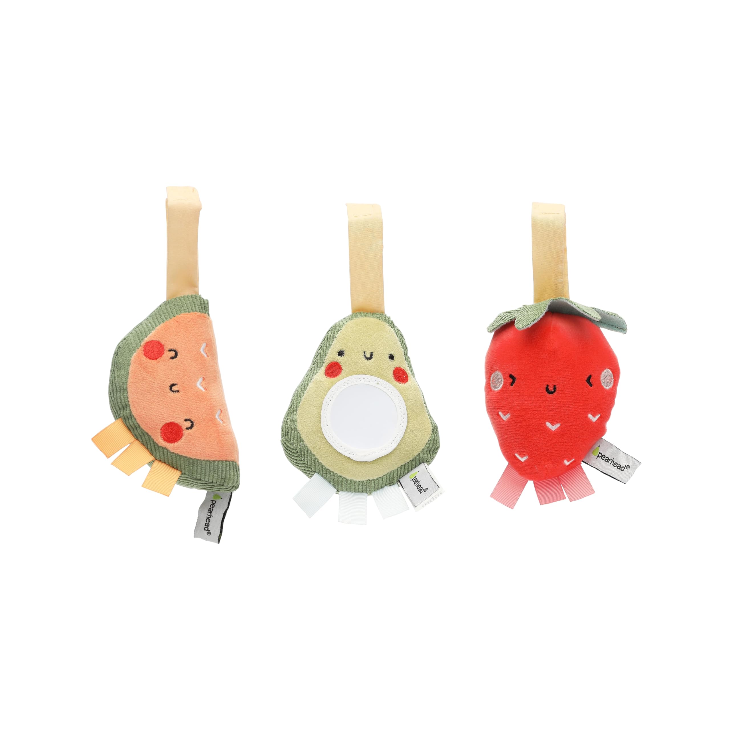 Set De Peluches Stroller Toy Pearhead Fruit Con Espejo Colgante, 3 Unidades - Venta Internacional.
