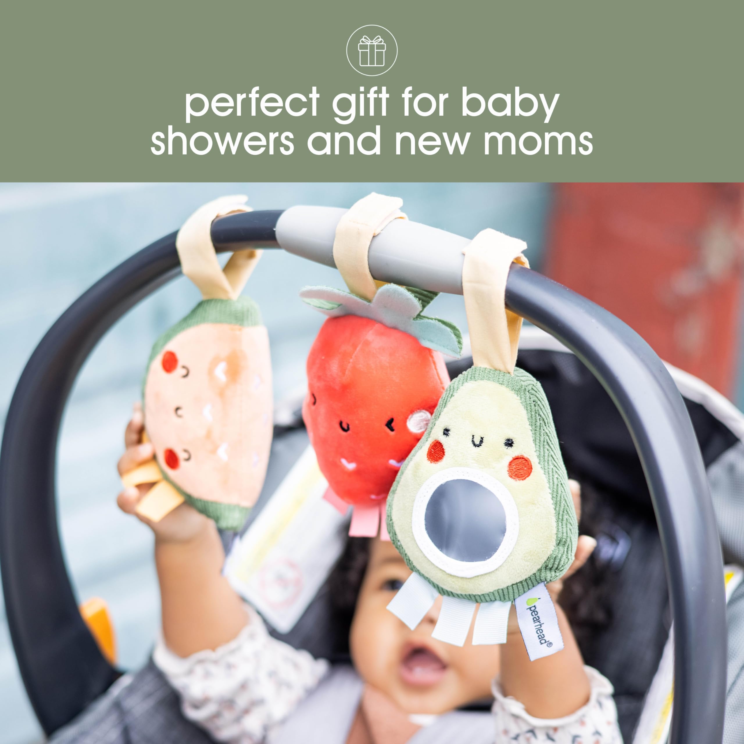 Foto 5 pulgar | Set De Peluches Stroller Toy Pearhead Fruit Con Espejo Colgante, 3 Unidades - Venta Internacional.