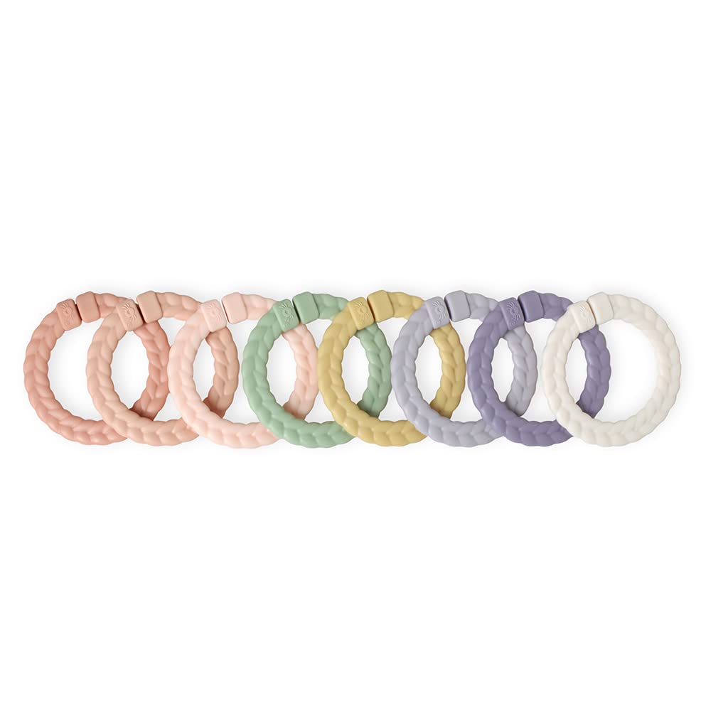 Foto 1 | Set De 8 Anillos De Enlace Itzy Ritzy, Arcoíris Rosa Trenzado - Venta Internacional.