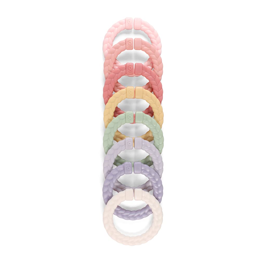 Foto 4 pulgar | Set De 8 Anillos De Enlace Itzy Ritzy, Arcoíris Rosa Trenzado - Venta Internacional.