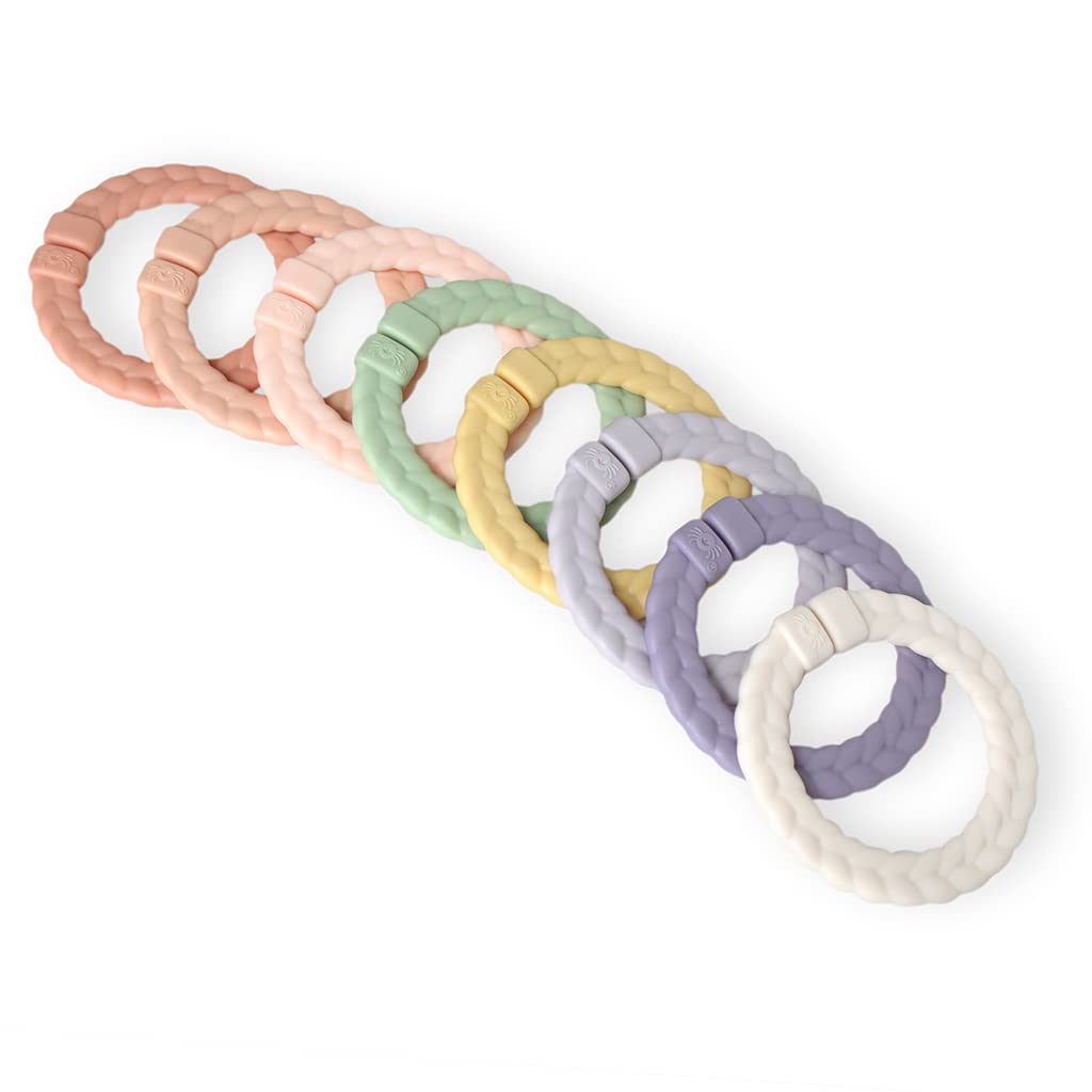 Foto 5 pulgar | Set De 8 Anillos De Enlace Itzy Ritzy, Arcoíris Rosa Trenzado - Venta Internacional.