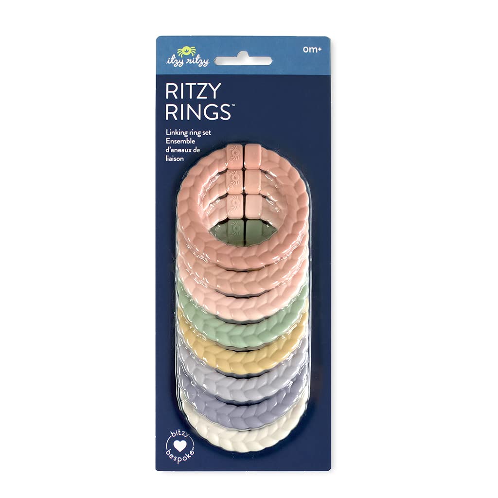 Foto 5 | Set De 8 Anillos De Enlace Itzy Ritzy, Arcoíris Rosa Trenzado - Venta Internacional.