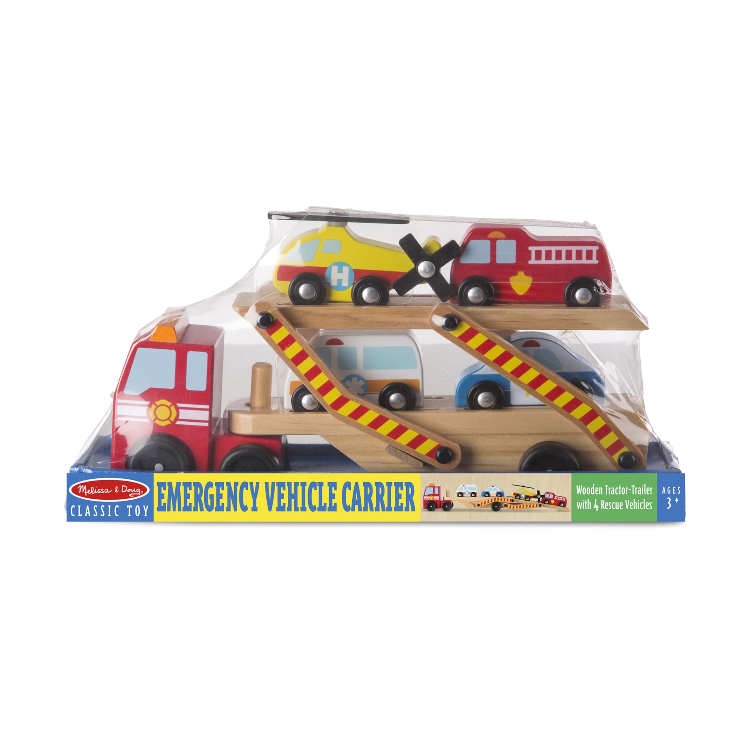 Foto 6 | Camión Portavehículos de Emergencia de Juguete Melissa & Doug Wood - Venta Internacional