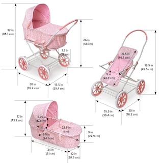 Foto 7 | Cesta Para Cochecito Y Portabebés, Color Rosa, 18 A 22 Pulgadas, De Toy Doll - Venta Internacional.