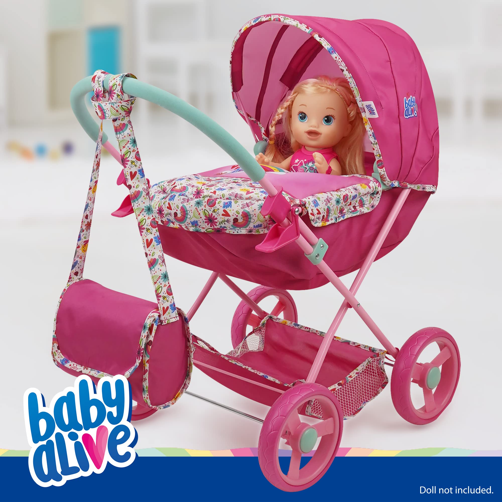 Foto 7 pulgar | Cochecito Para Muñecas Baby Alive Deluxe Classic Pink Rainbow De 3 Años O Más - Venta Internacional.