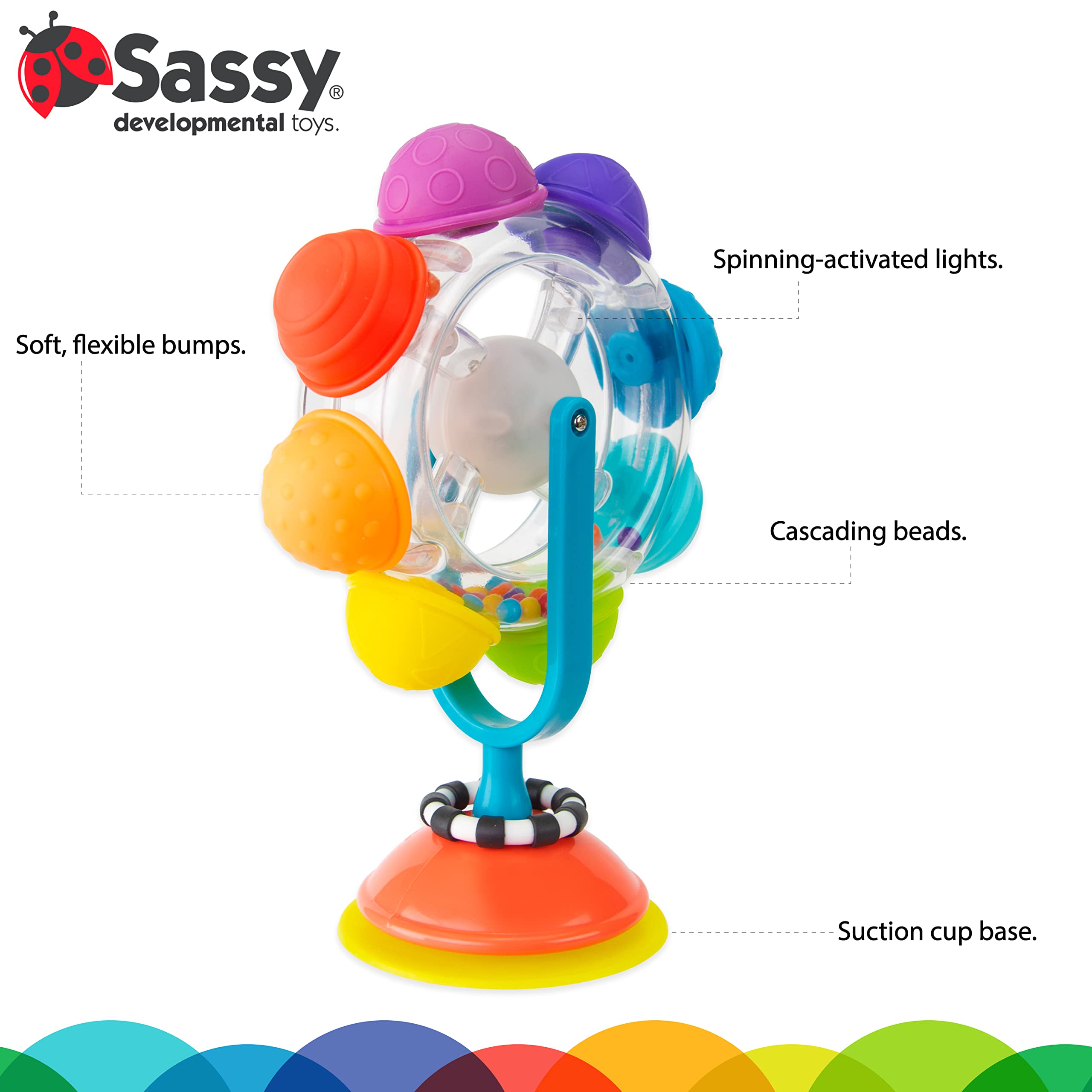 Foto 3 pulgar | High Tray Toy Sassy Rainbow Wheel Para Mayores De 6 Meses - Venta Internacional.