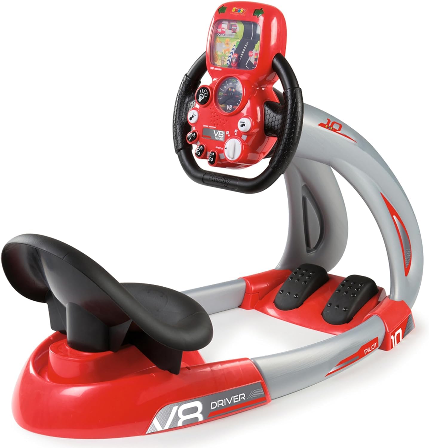 Simulador De Conducción Smoby V8 Driver Con Pantalla Retroiluminada Para Niños Mayores De 3 Años - Venta Internacional