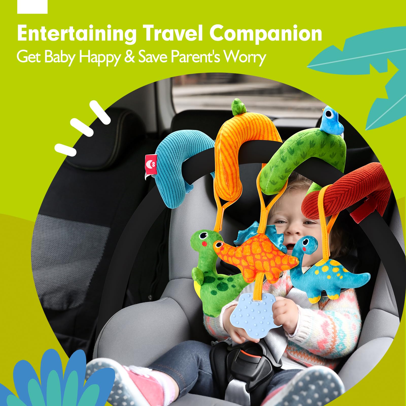 Foto 3 pulgar | Asiento De Coche Hahaland Toys Para Bebés De 0 A 6 Meses Con Sonajero Y Espejo - Venta Internacional.