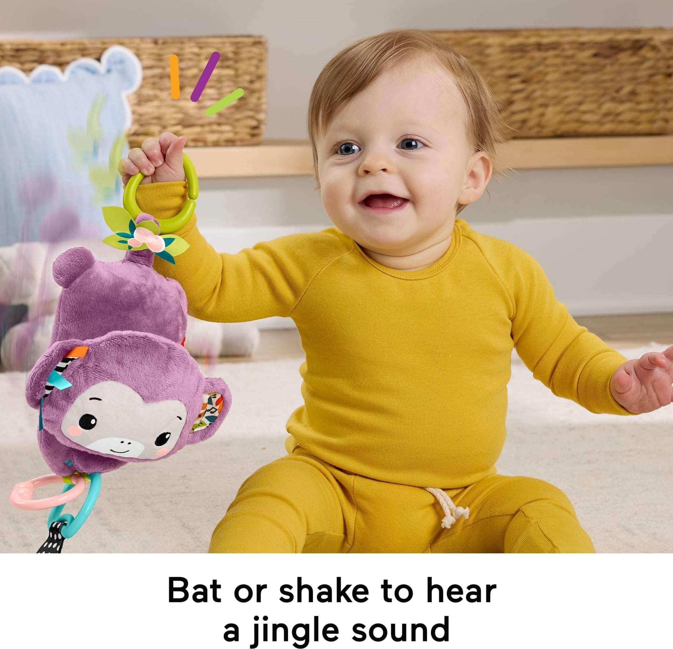 Foto 4 pulgar | Cochecito Fisher-price Sing & Go Purple Monkey Para Recién Nacidos - Venta Internacional.