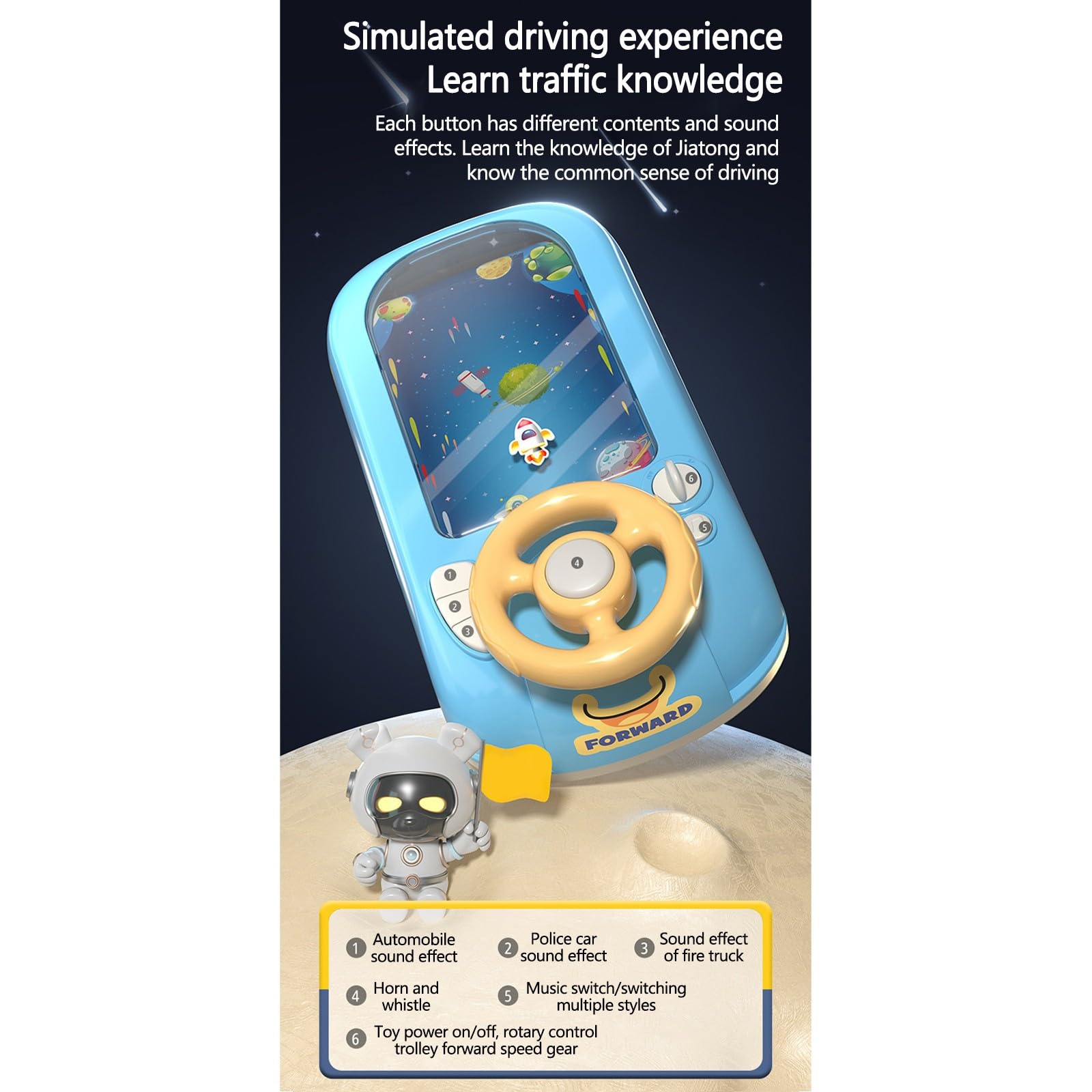 Foto 5 pulgar | Coche De Aventura De Carreras De Juguete Con Volante Para Niños - Venta Internacional.