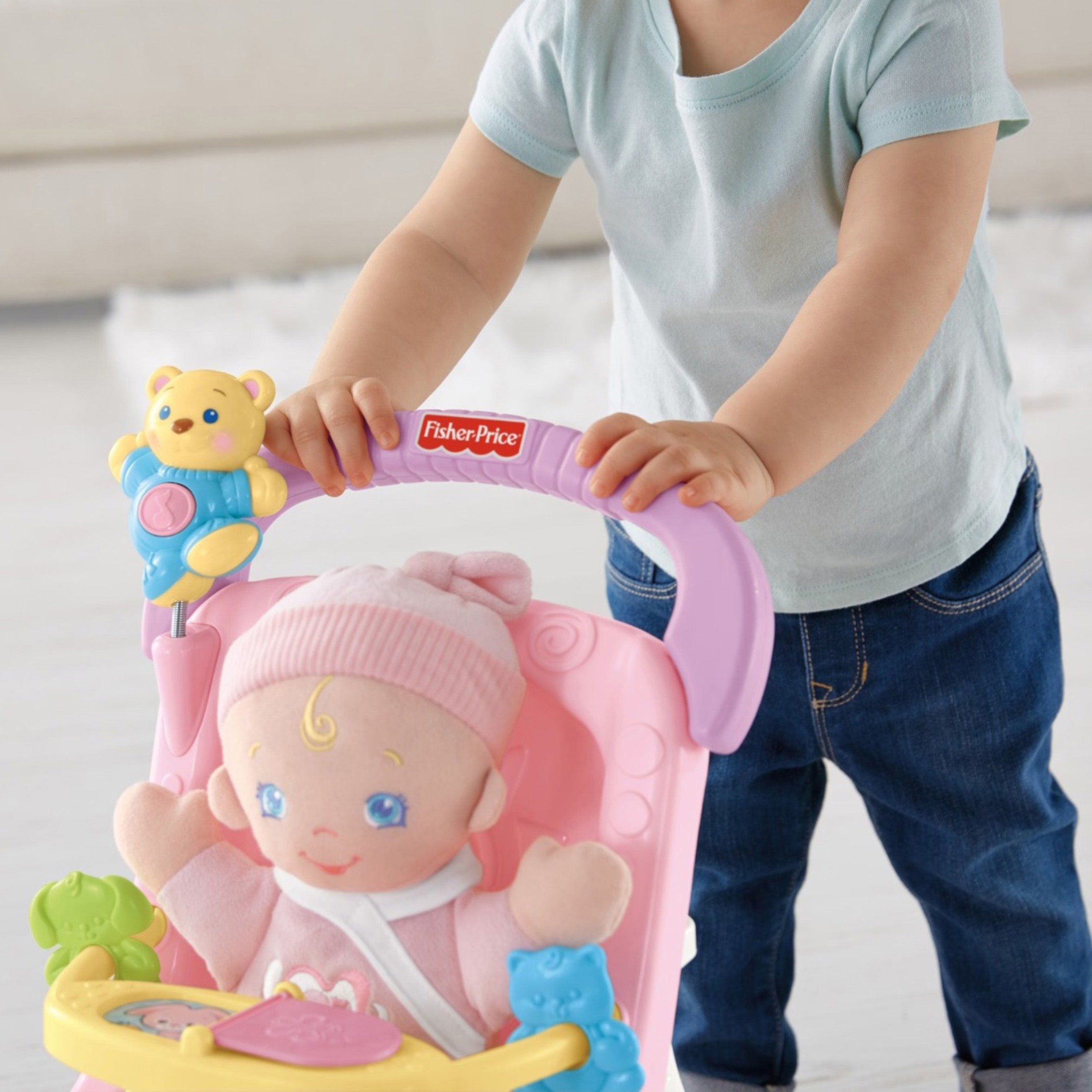 Foto 8 pulgar | Stroll-along Walker Fisher-price Brilliant Basics Pink - Venta Internacional.