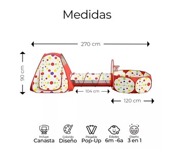 Foto 5 | Túnel + Alberca + Gusano Rojo para Bebé