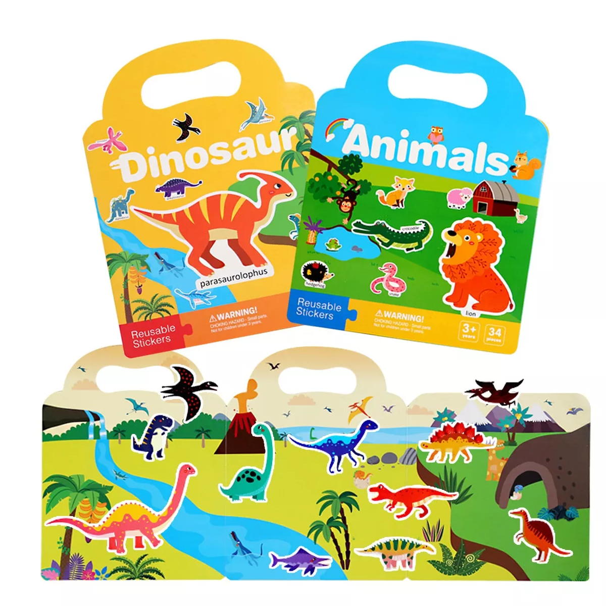 Libros de Reutilizables Pegatinas para Niños de 2 A 6 Años