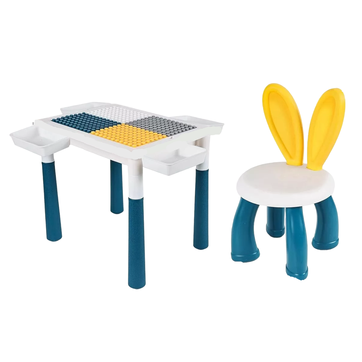 Mesa Didactica con Juego de Bloques para Niños