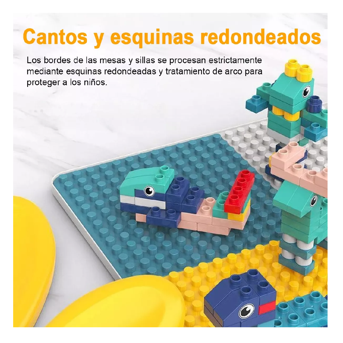 Foto 4 pulgar | Mesa Didactica con Juego de Bloques para Niños