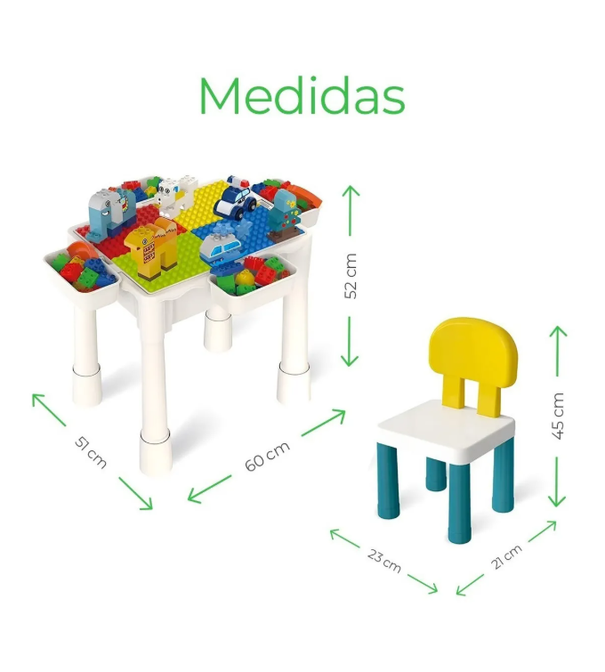 Foto 5 | Mesa Didactica Con Juego De Bloques Para Niños Incluye Silla