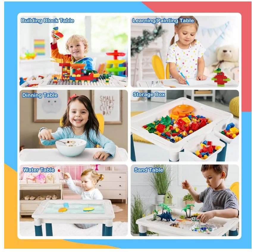 Foto 4 pulgar | Mesa Didactica Con Juego De Bloques Trae Silla Para Niños