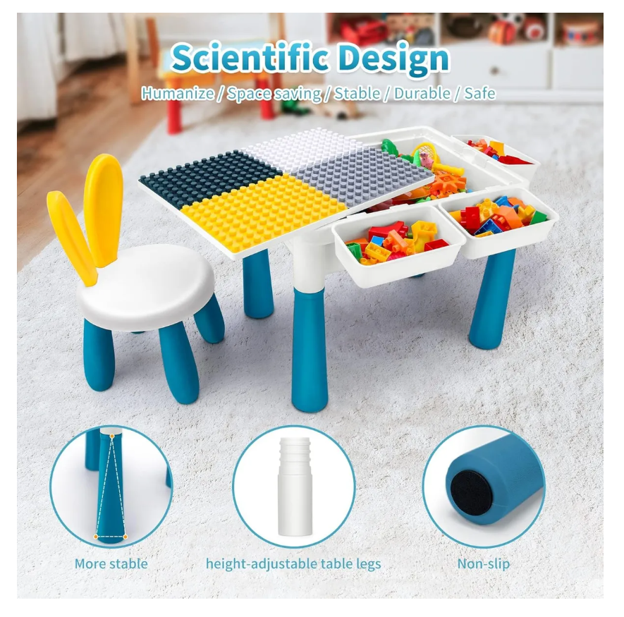 Foto 5 pulgar | Mesa Didactica Con Juego De Bloques Trae Silla Para Niños