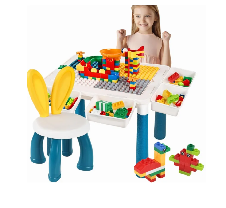 Foto 2 pulgar | Mesa De Juego Móvil De Bloques Construcción Para Niños-206p