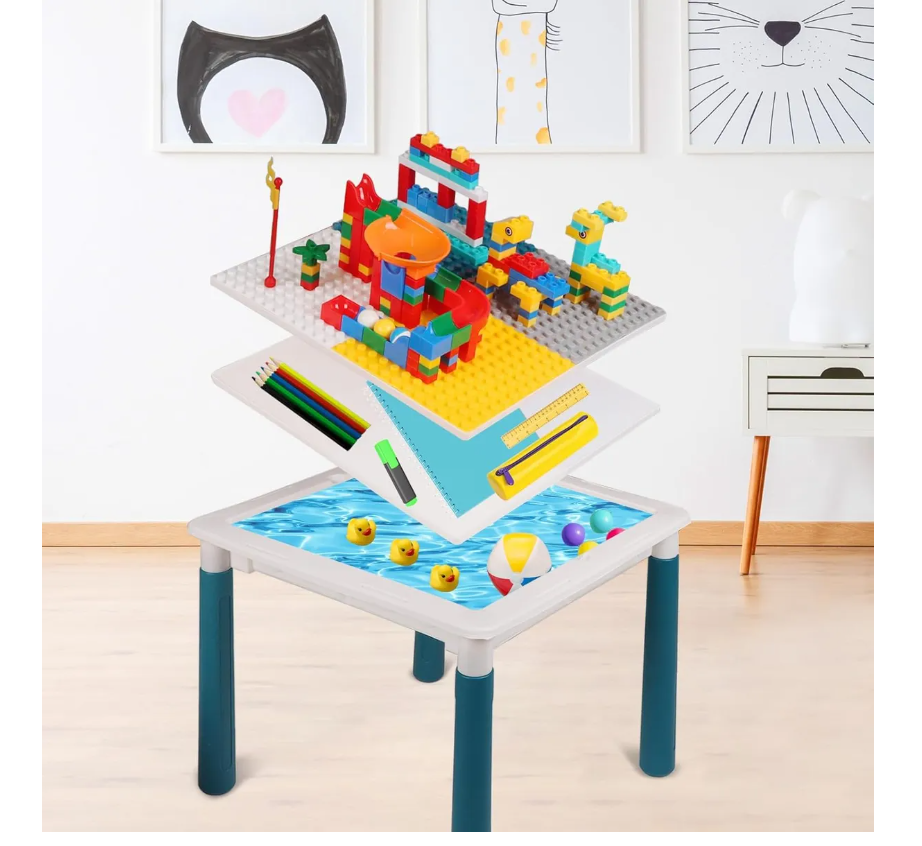 Foto 3 pulgar | Mesa De Juego Móvil De Bloques Construcción Para Niños-206p