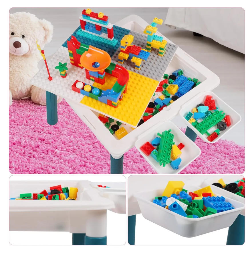 Foto 4 pulgar | Mesa De Juego Móvil De Bloques Construcción Para Niños-206p