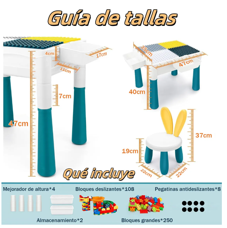 Foto 4 | Mesa Didáctica con Bloques y Silla para Niños