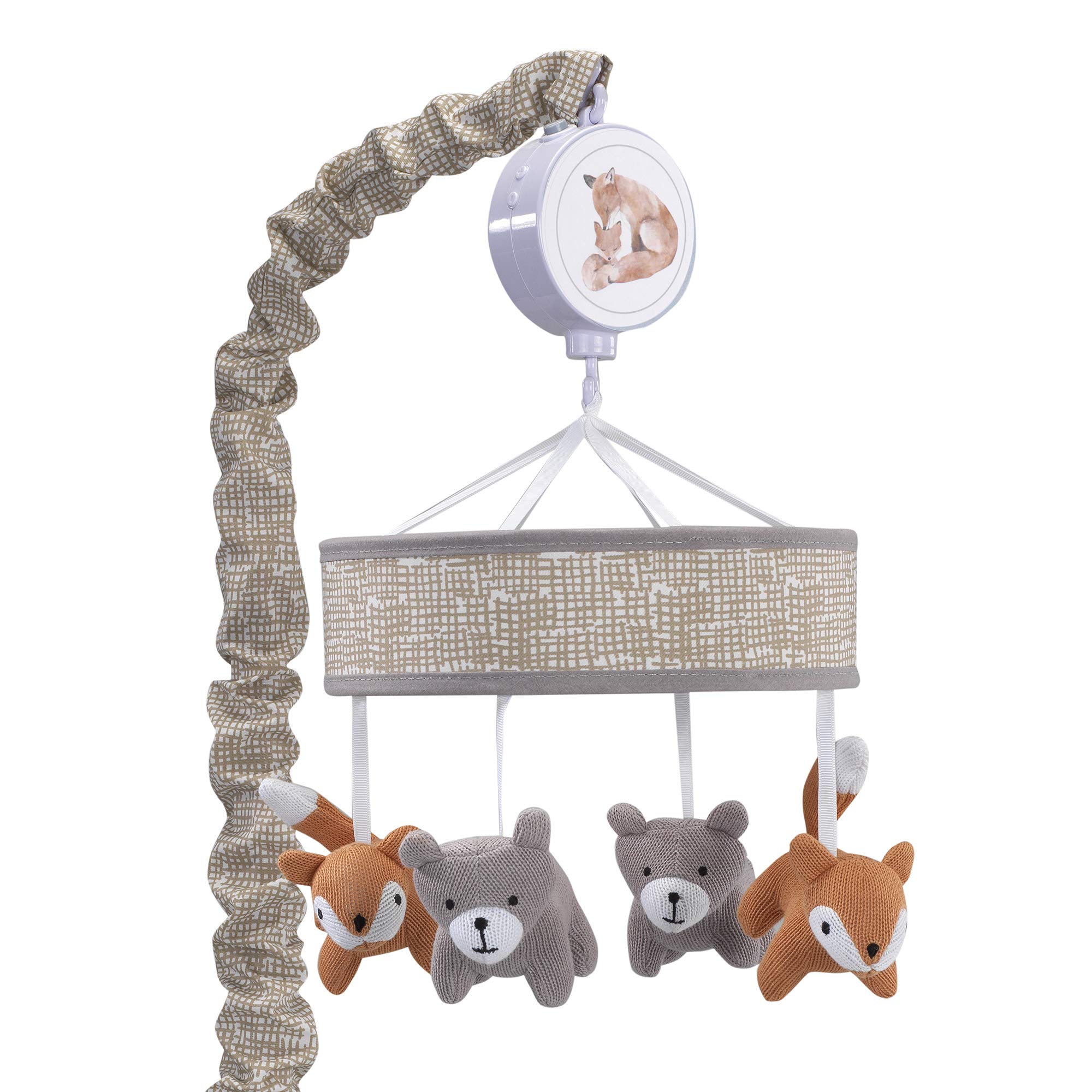 Móvil Musical Lambs & Ivy Pintado De Gris Bosque Y Beige - Venta Internacional.